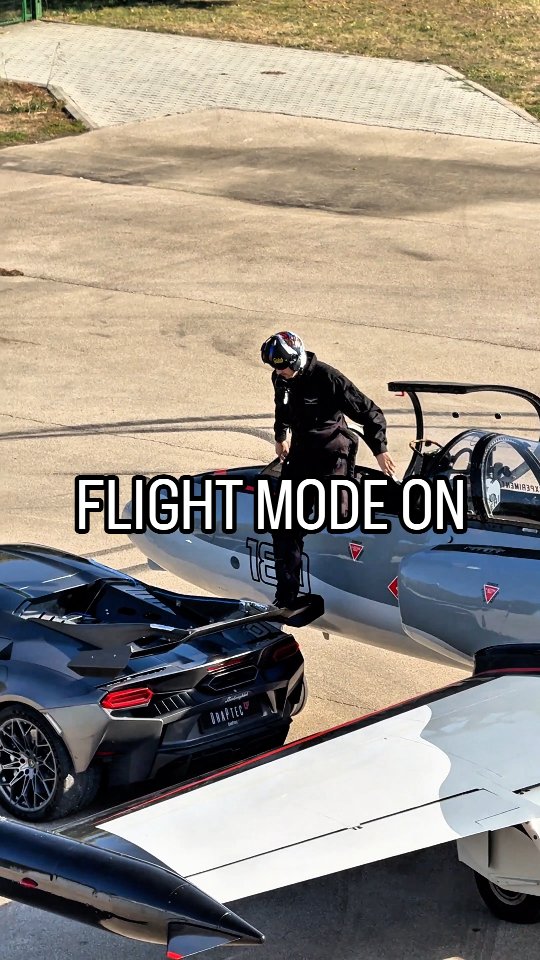 Jumping out of #fighterjet straight into the #lamborghini #temerario with @draptec #carbonfiber #aer